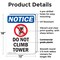 Signmission Do Not Climb Tower, 12 in W x Rectangle, Plastic OS-2PACK-NS-P-1218-V-11124 - alternate 6